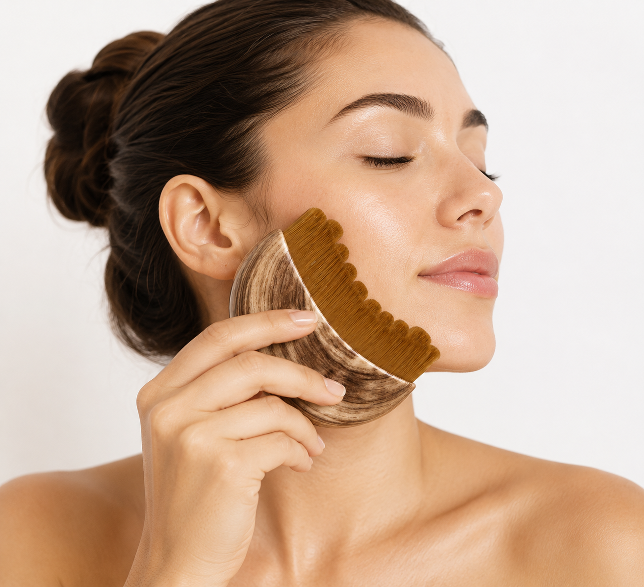 Sculpting Facial Ritual Comb in use