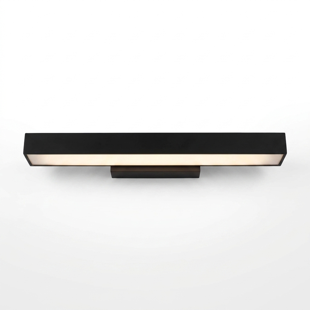 Solyellea rectangular LED over-door light, black, on white background